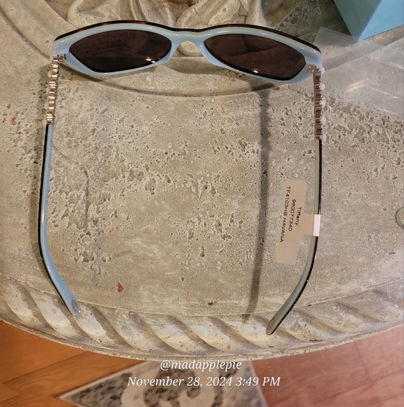 Tiffany & Company TF4103 Sunglasses Havanah Crystal Embelished Pearl Luxury #127 - Picture 11 of 15